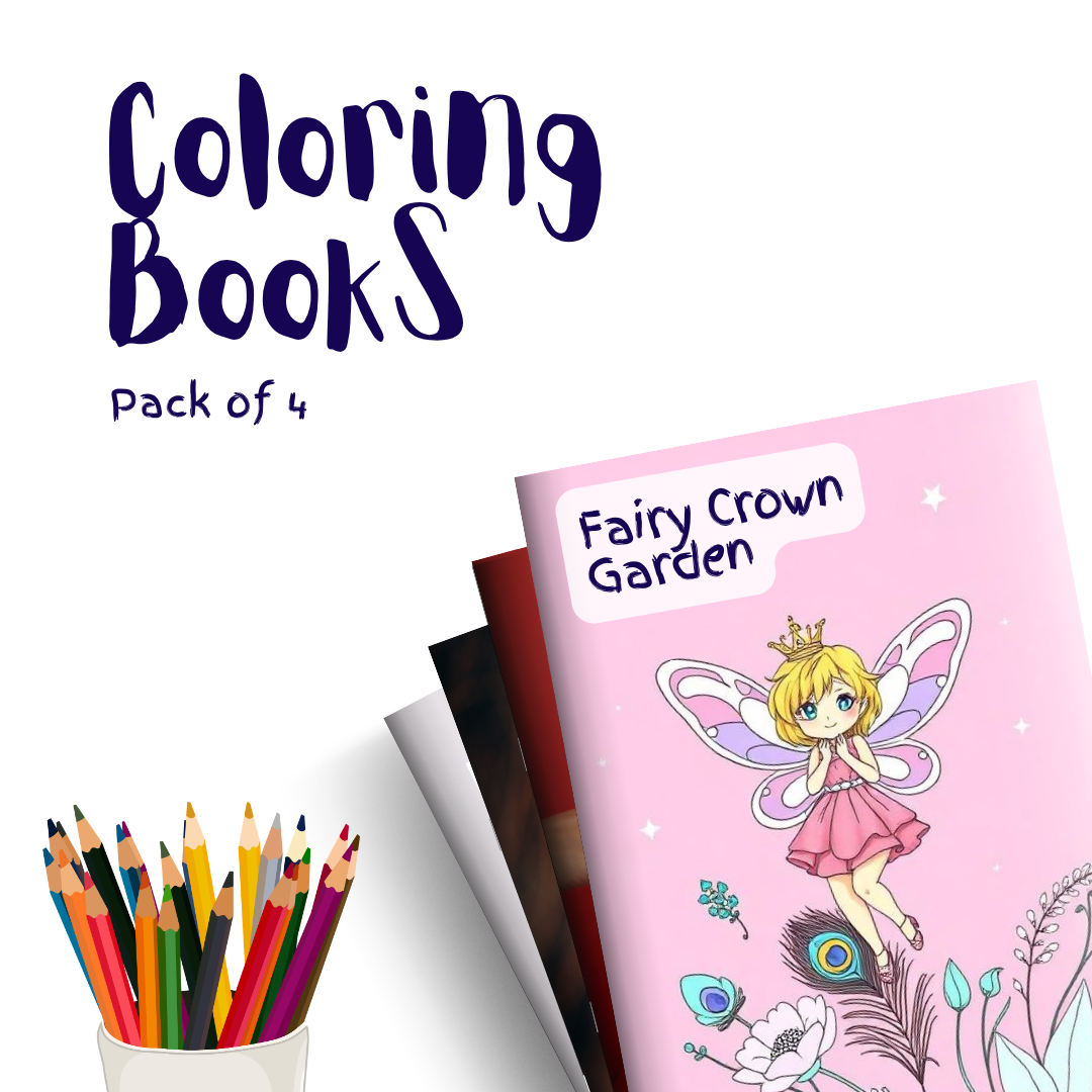 Fairy Crown Garden – 4 Coloring Books